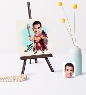 BK Gift Kişiye Özel Kahraman Babam Karikatür Şovaleli Doğal Taş  1