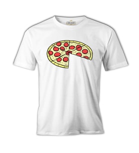 Baba - Pizza Beyaz Erkek Tshirt