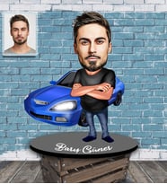 Kişiye Özel Erkek Karikatürlü Ahşap Biblo Model-3