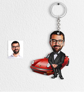 BK Gift Kişiye Özel Bay Patron Karikatür Anahtarlık  1