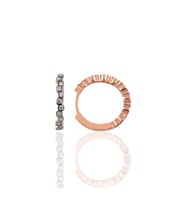 Söğütlü Silver Gümüş rose rengi 17 mm sıra taşlı halka küpe