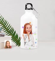 BK Gift Kişiye Özel Bayan Model Karikatürlü Metal Suluk 500 Ml  2
