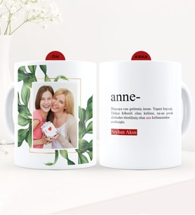 BK Gift Kişiye Özel Fotoğraflı Anne Anlamı Beyaz Kupa Bardak - 1