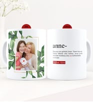 BK Gift Kişiye Özel Fotoğraflı Anne Anlamı Beyaz Kupa Bardak - 1