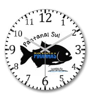 Piranha Balık Duvar Saati Bombeli Gercek Cam