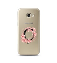 Pembe Çiçekli Harf Tasarım Süper Şeffaf Silikon Telefon Kılıfı Samsung A5 (2017)