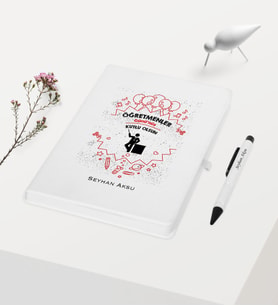 BK Gift Kişiye Özel Öğretmenler Gününüz Kutlu Olsun Temalı Beyaz Defter Kalem Hediye Seti - 16