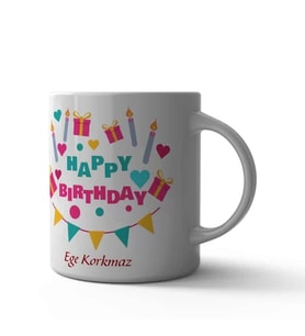 Happy Birthday Kupa Bardak (Çok Renkli)
