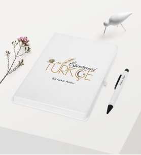 BK Gift Kişiye Özel Türkçe Öğretmeni Temalı Beyaz Defter Kalem Hediye Seti