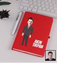Kişiye Özel Karikatürize Büyük Patron Defter Kalem Seti Kırmızı 91338