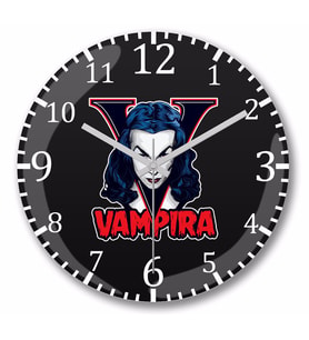 Vampira Vampir  Duvar Saati Bombeli Gercek Cam