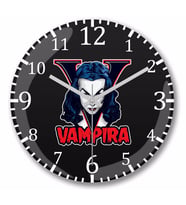 Vampira Vampir  Duvar Saati Bombeli Gercek Cam