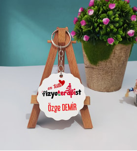 Mesajlı Fizyoterapist Ahşap Anahtarlık