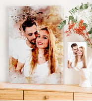 BK Gift Kişiye Özel Suluboya Baskılı Kanvas Tablo 50x70cm 3