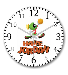 Martian Basket Hare Jordan Duvar Saati Bombeli Gercek Cam