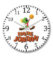 Martian Basket Hare Jordan Duvar Saati Bombeli Gercek Cam