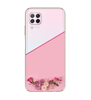 Kesik Çiçek Tasarımlı Süper Şeffaf Silikon Telefon Kılıfı Huawei P40 Lite
