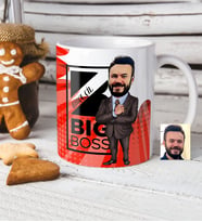 BK Gift Kişiye Özel Bay Big Boss Karikatür Beyaz Kupa Bardak  2