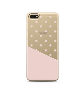 Çapraz Pembe Tasarımlı Süper Şeffaf Silikon Telefon Kılıfı Huawei Honor 7s-Y5 (2