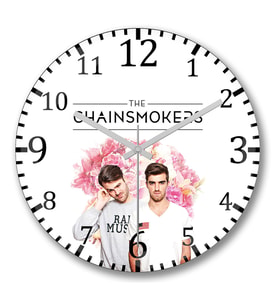 The Chainsmokers Duvar Saati Bombeli Gercek Cam