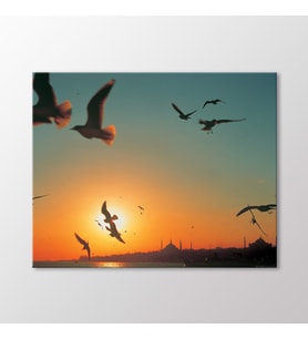 Arty Tablo Martılar ve İstanbul Tablo (Karışık)