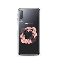 Pembe Çiçekli Harf Tasarım Süper Şeffaf Silikon Telefon Kılıfı Samsung A7 (2017)
