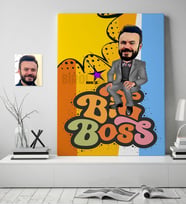 BK Gift Kişiye Özel Bay Big Boss Karikatür Kanvas Tablo 70x100cm 4
