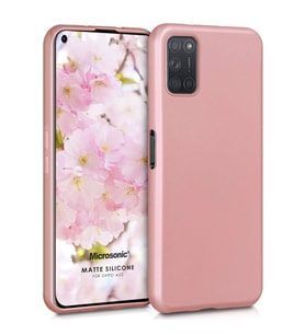 Microsonic Matte Silicone Oppo A52 Kılıf Rose Gold