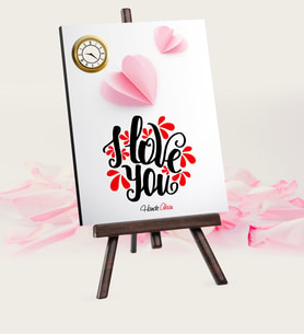 BK Gift Kişiye Özel Seni Seviyorum Şovaleli Masa Saati  7
