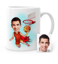 BK Gift Kişiye Özel Bay Basketbolcu Karikatür Beyaz Kupa Bardak  1