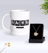 BK Gift Kişiye Özel Öğretmen Kupa Ve Papatya Kolye Hediye Seti-2 (Model 1)