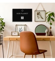 New Jargon - Benim Favori Dizim Our Planet Tasarım Metal Tablosu 50x32cm (Siyah)