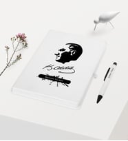 BK Gift Kişiye Özel Atatürk Temalı Beyaz Defter Kalem Hediye Seti - 4