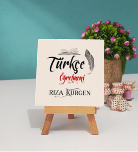 Türkçe Öğretmeni Dekoratif Taş Baskı