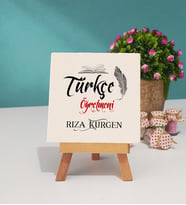 Türkçe Öğretmeni Dekoratif Taş Baskı