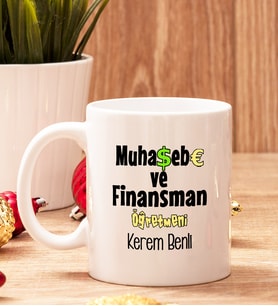Muhasebe Ve Finansman Öğretmenine Hediye Beyaz Kupa Bardak