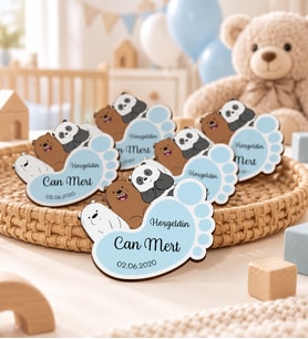 Kişiye Özel Hoşgeldin Bebek Ahşap Magnet Doğum Günü
