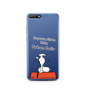 Snoopy Tasarımlı Süper Şeffaf Silikon Telefon Kılıfı Huawei Y6 2018