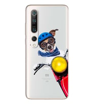 Motorcu Köpek Tasarımlı Süper Şeffaf Silikon Telefon Kılıfı Xiomai Mi10-pro