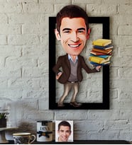 BK Gift Kişiye Özel Bay Öğretmen Karikatürlü 3D Ahşap Tablo-8