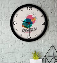 BK Gift Kişiye Özel En İyi Öğretmen Ahşap Duvar Saati-3 (Beyaz)