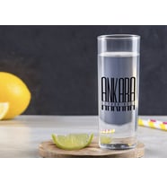 BK Gift Kişiye Özel Renkli Baskılı Ankara Tasarımlı Vodka Bardağı-1 (Beyaz)