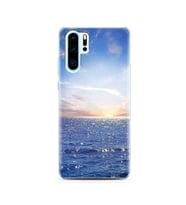 Gün Batımı Tasarımlı Süper Şeffaf Silikon Telefon Kılıfı Huawei P30 Pro 