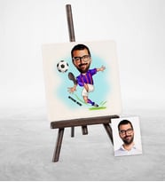 BK Gift Kişiye Özel Futbol Bordo Mavi Karikatür Şovaleli Doğal Taş  1