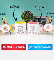 İkili Sarı Pembe Sen Başıma Gelen En Güzel Şeysin Sevgililer Günü Hediyesi Kupa Bardak Anahtarlık Hediye Seti