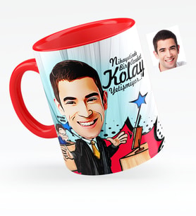 BK Gift Kişiye Özel Bay Avukat Karikatürlü Kırmızı Kupa Bardak  3