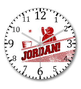 Jordan3 Duvar Saati Bombeli Gercek Cam