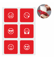 Sevimli Emojiler Şablon Seti Tattoo Dövme SPREYSİZ
