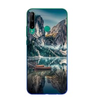 Göl Manzara Tasarımlı Süper Şeffaf Silikon Telefon Kılıfı Huawei P40 Lite E