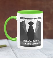 BK Gift Kişiye Özel Babalar Günü Temalı Yeşil Kupa Bardak 25393y